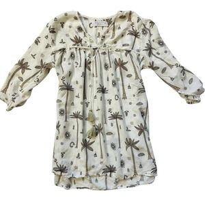 Girls Palm Tree Print Dress Size 
8/9 - 100% Soft Rayon
